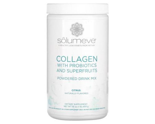 Solumeve, Radiant Beauty, Grass-Fed Collagen, Probiotics & Superfruits Powdered Drink Mix, Citrus, 16 oz (454 g) Solumeve, Radiant Beauty, Grass-Fed Collagen, Probiotics & Superfruits Powdered Drink Mix, Citrus, 16 oz (454 g)
