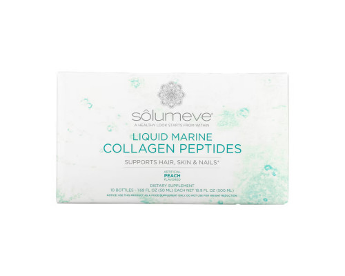 Solumeve, Ageless Beauty, жидкий морской коллаген, с персиковым вкусом, 10 флаконов по 50 мл (1,69 жидк. унции) Solumeve, Ageless Beauty, жидкий морской коллаген, с персиковым вкусом, 10 флаконов по 50 мл (1,69 жидк. унции)