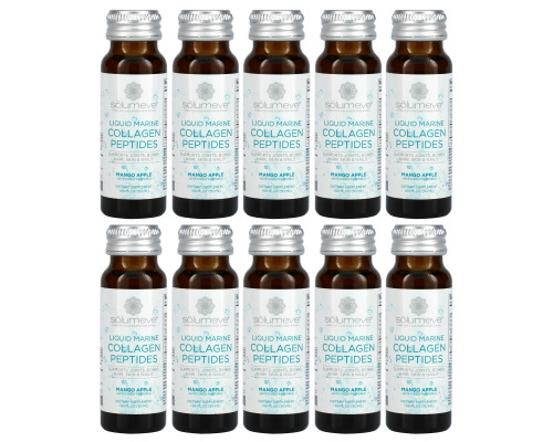 Solumeve, Ageless Beauty, жидкий морской коллаген, со вкусом манго и яблока, 10 флаконов по 50 мл (1,69 жидк. унции) Solumeve, Ageless Beauty, жидкий морской коллаген, со вкусом манго и яблока, 10 флаконов по 50 мл (1,69 жидк. унции)