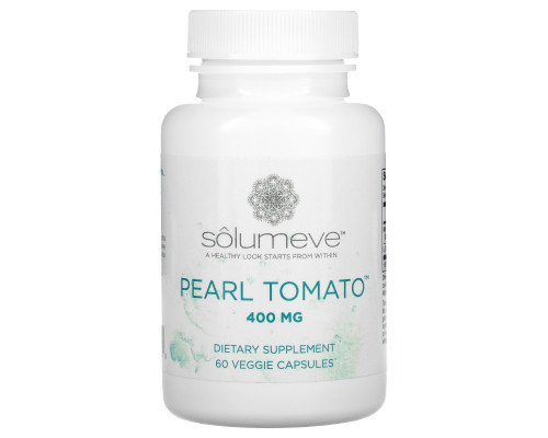Solumeve, Pearl Tomato, добавка для здоровья кожи, 400 мг, 60 растительных капсул Solumeve, Pearl Tomato, добавка для здоровья кожи, 400 мг, 60 растительных капсул