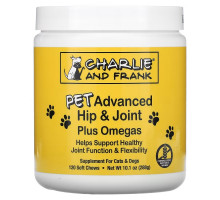 Charlie and Frank, Pet Advanced Hip & Joint Plus Omegas, For Cats & Dogs, 120 Soft Chews