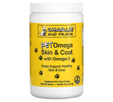Charlie and Frank, Pet Omega Skin & Coat with Omega-3, For Cats & Dogs, 180 Soft Chews