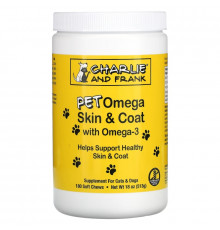 Charlie and Frank, Pet Omega Skin & Coat with Omega-3, For Cats & Dogs, 180 Soft Chews