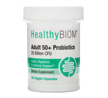 HealthyBiom, Adult 50+ Probiotics, 25 Billion CFUs, 30 Veggie Capsules