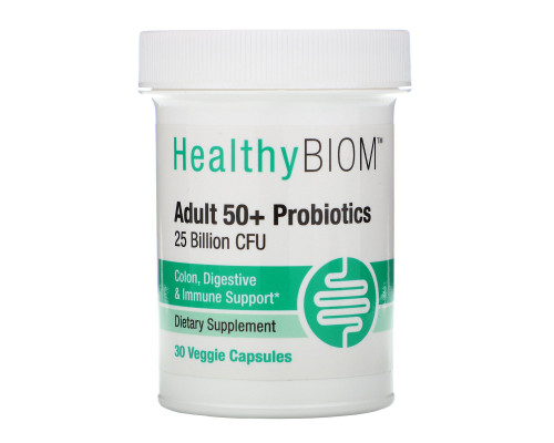 HealthyBiom, Adult 50+ Probiotics, 25 Billion CFUs, 30 Veggie Capsules HealthyBiom, Adult 50+ Probiotics, 25 Billion CFUs, 30 Veggie Capsules