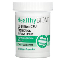 HealthyBiom, High Potency Probiotics, 50 Billion CFUs, 30 Veggie Capsules