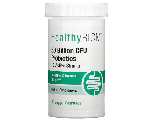 HealthyBiom, High Potency Probiotics, 50 Billion CFUs, 90 Veggie Capsules HealthyBiom, High Potency Probiotics, 50 Billion CFUs, 90 Veggie Capsules