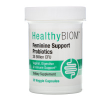 HealthyBiom, Пробиотики для поддержания женского здоровья, 25 млрд КОЕ, 30 растительных капсул