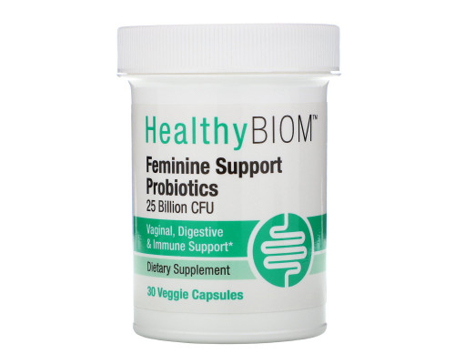 HealthyBiom, Пробиотики для поддержания женского здоровья, 25 млрд КОЕ, 30 растительных капсул HealthyBiom, Пробиотики для поддержания женского здоровья, 25 млрд КОЕ, 30 растительных капсул
