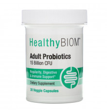 HealthyBiom, Adult Probiotics, 15 Billion CFU, 30 Veggie Capsules