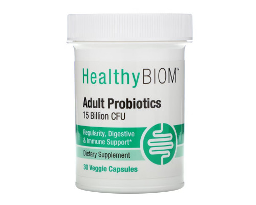 HealthyBiom, Adult Probiotics, 15 Billion CFU, 30 Veggie Capsules HealthyBiom, Adult Probiotics, 15 Billion CFU, 30 Veggie Capsules