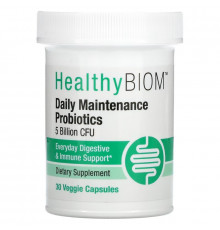 HealthyBiom, Daily Maintenance Probiotics, 5 Billion CFUs, 30 Veggie Capsules