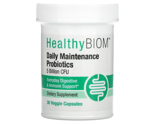HealthyBiom, Daily Maintenance Probiotics, 5 Billion CFUs, 30 Veggie Capsules HealthyBiom, Daily Maintenance Probiotics, 5 Billion CFUs, 30 Veggie Capsules