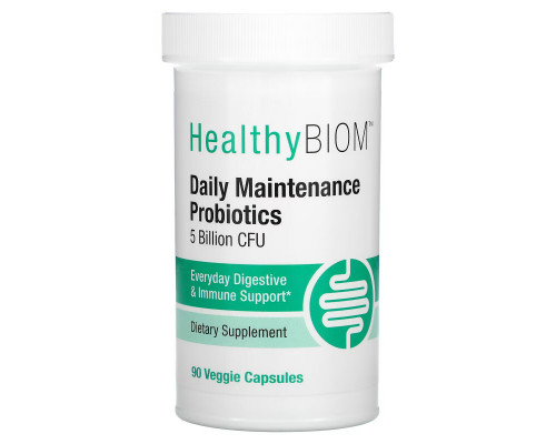 HealthyBiom, Daily Maintenance Probiotics, 5 Billion CFUs, 90 Veggie Capsules HealthyBiom, Daily Maintenance Probiotics, 5 Billion CFUs, 90 Veggie Capsules