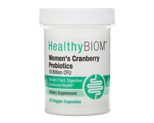 HealthyBiom, Women's Cranberry Probiotic, 10 Billion CFUs, 30 Veggie Capsules HealthyBiom, Women's Cranberry Probiotic, 10 Billion CFUs, 30 Veggie Capsules