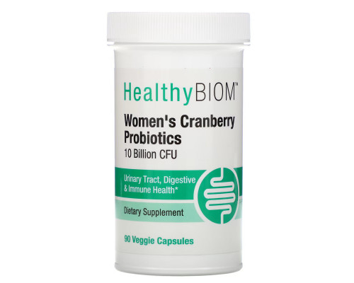HealthyBiom, Women's Cranberry Probiotics, 10 Billion CFU, 90 Veggie Capsules HealthyBiom, Women's Cranberry Probiotics, 10 Billion CFU, 90 Veggie Capsules