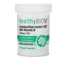 HealthyBiom, Lactobacillus Reuteri LRC with Vitamin D, 5 Billion CFUs, 60 Veggie Capsules