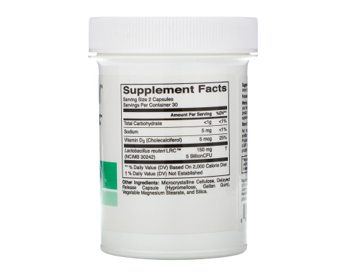 HealthyBiom, Lactobacillus Reuteri LRC with Vitamin D, 5 Billion CFUs, 60 Veggie Capsules HealthyBiom, Lactobacillus Reuteri LRC with Vitamin D, 5 Billion CFUs, 60 Veggie Capsules