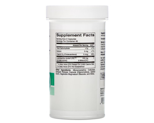 HealthyBiom, Lactobacillus Reuteri LRC with Vitamin D, 5 Billion CFUs, 90 Veggie Capsules HealthyBiom, Lactobacillus Reuteri LRC with Vitamin D, 5 Billion CFUs, 90 Veggie Capsules