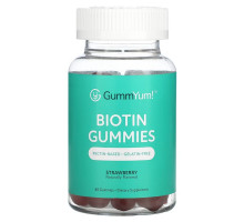 GummYum!, Biotin Gummies, Natural Strawberry Flavor, 5,000 mcg, 60 Gummies