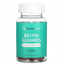 GummYum!, Biotin Gummies, Natural Strawberry Flavor, 5,000 mcg, 60 Gummies