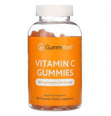 GummYum!, Vitamin C Gummies, Natural Tart Orange Flavor, 250 mg, 180 Gummies