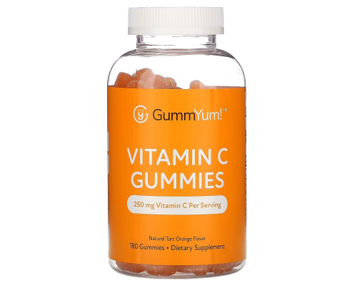 GummYum!, Vitamin C Gummies, Natural Tart Orange Flavor, 250 mg, 180 Gummies GummYum!, Vitamin C Gummies, Natural Tart Orange Flavor, 250 mg, 180 Gummies