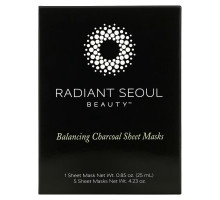 Radiant Seoul, Balancing Charcoal Beauty Sheet Masks, 5 Sheet Masks, 0.85 oz (25 ml) Each