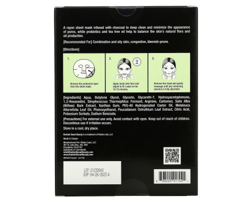Radiant Seoul, Balancing Charcoal Beauty Sheet Masks, 5 Sheet Masks, 0.85 oz (25 ml) Each Radiant Seoul, Balancing Charcoal Beauty Sheet Masks, 5 Sheet Masks, 0.85 oz (25 ml) Each