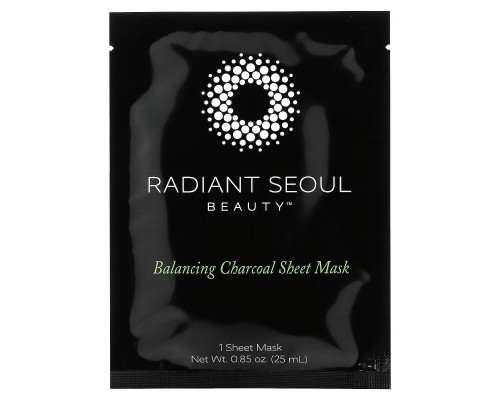 Radiant Seoul, Balancing Charcoal Beauty Sheet Masks, 5 Sheet Masks, 0.85 oz (25 ml) Each Radiant Seoul, Balancing Charcoal Beauty Sheet Masks, 5 Sheet Masks, 0.85 oz (25 ml) Each