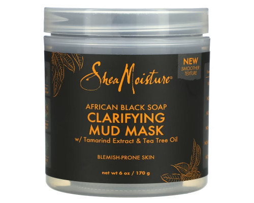 SheaMoisture, очищающая грязевая маска, африканское черное мыло, 170 г (6 унций) SheaMoisture, очищающая грязевая маска, африканское черное мыло, 170 г (6 унций)
