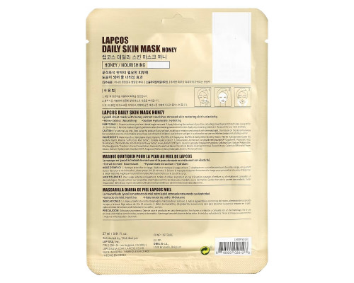 Lapcos, Honey Sheet Mask, Nourishing, 1 Sheet, 0.91 fl oz (27 ml) Lapcos, Honey Sheet Mask, Nourishing, 1 Sheet, 0.91 fl oz (27 ml)