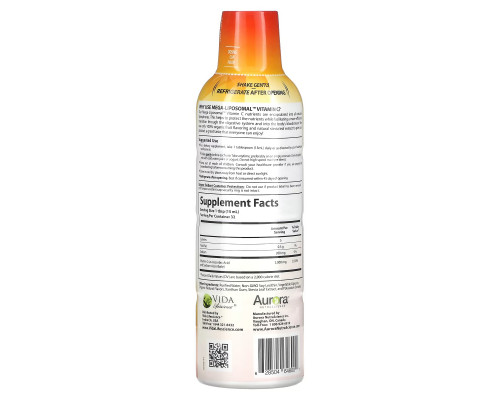 Aurora Nutrascience, Mega-Liposomal Vitamin C, Organic Fruit Flavor, 3,000 mg, 16 fl oz (480 ml) Aurora Nutrascience, Mega-Liposomal Vitamin C, Organic Fruit Flavor, 3,000 mg, 16 fl oz (480 ml)