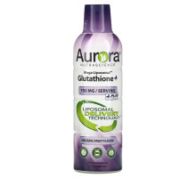 Aurora Nutrascience, Mega-Liposomal Glutathione+ Plus Vitamin C, Organic Fruit Flavor, 750 mg, 16 fl oz (480 ml)