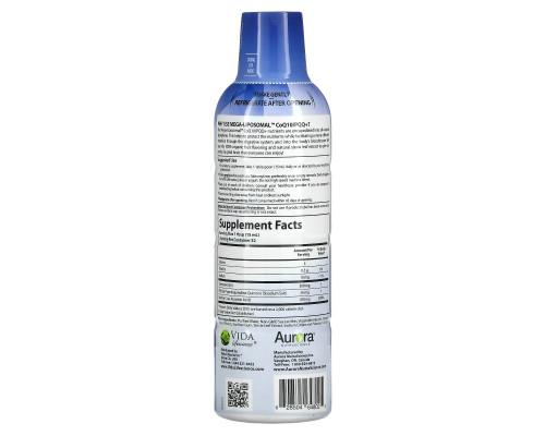 Aurora Nutrascience, Mega-Liposomal CoQ10+, Organic Fruit Flavor, 300 mg, 16 fl oz (480 ml) Aurora Nutrascience, Mega-Liposomal CoQ10+, Organic Fruit Flavor, 300 mg, 16 fl oz (480 ml)