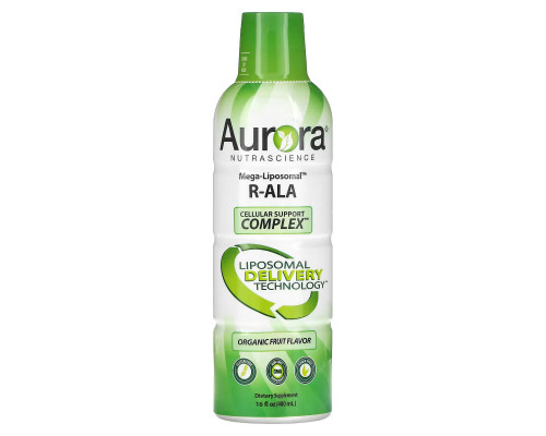 Aurora Nutrascience, Mega-Liposomal R-Alpha Lipoic Acid, органический фруктовый вкус, 750 мг, 480 мл (16 жидк. унций)