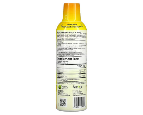 Aurora Nutrascience, Mega-Liposomal Curcumin+, Organic Fruit Flavor, 600 mg, 16 fl oz (480 ml)