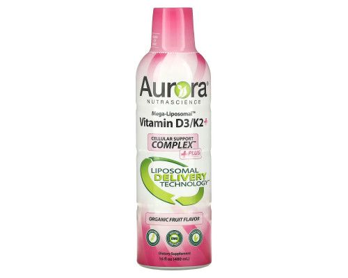 Aurora Nutrascience, Mega-Liposomal Vitamin D3, Organic Fruit Flavor, 9,000 IU, 16 fl oz (480 ml) Aurora Nutrascience, Mega-Liposomal Vitamin D3, Organic Fruit Flavor, 9,000 IU, 16 fl oz (480 ml)