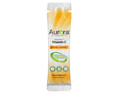 Aurora Nutrascience, Mega-Pack+ Vitamin C, 3,000 mg, 32 Packs, 0.5 fl oz (15 ml) Each Aurora Nutrascience, Mega-Pack+ Vitamin C, 3,000 mg, 32 Packs, 0.5 fl oz (15 ml) Each
