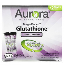 Aurora Nutrascience, Mega-Pack+ Glutathione, 750 mg, 32 Packs, 0.5 fl oz (15 ml) Each