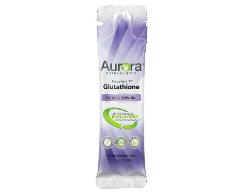 Aurora Nutrascience, Mega-Pack+ Glutathione, 750 mg, 32 Packs, 0.5 fl oz (15 ml) Each Aurora Nutrascience, Mega-Pack+ Glutathione, 750 mg, 32 Packs, 0.5 fl oz (15 ml) Each