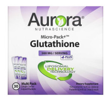 Aurora Nutrascience, Micro-Pack+ Glutathione, 500 mg, 30 Packets, 0.34 fl oz (10 ml) Each