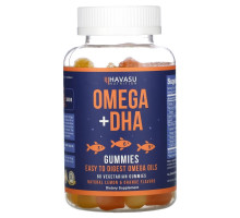 Havasu Nutrition, Omega + DHA Gummies, Natural Lemon & Orange, 60 Vegetarian Gummies