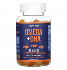 Havasu Nutrition, Omega + DHA Gummies, Natural Lemon & Orange, 60 Vegetarian Gummies