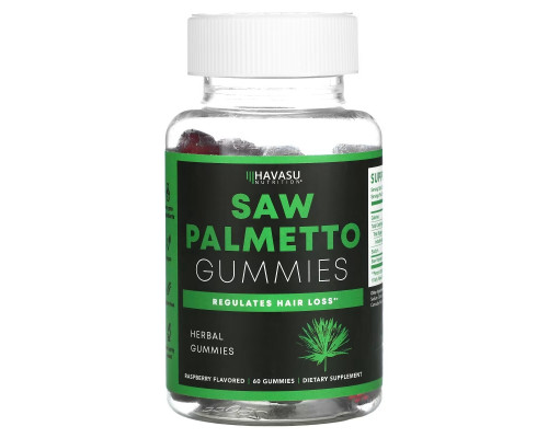 Havasu Nutrition, Saw Palmetto Gummies, Raspberry, 60 Gummies
