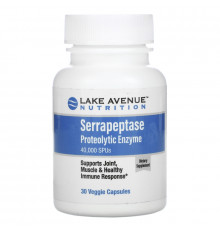 Lake Avenue Nutrition, Serrapeptase, Proteolytic Enzyme, 40,000 SPUs, 30 Veggie Capsules