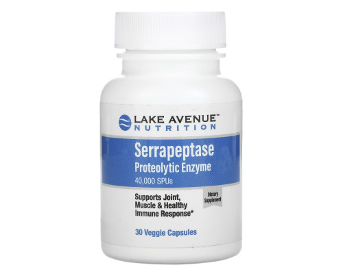 Lake Avenue Nutrition, Serrapeptase, Proteolytic Enzyme, 40,000 SPUs, 30 Veggie Capsules Lake Avenue Nutrition, Serrapeptase, Proteolytic Enzyme, 40,000 SPUs, 30 Veggie Capsules