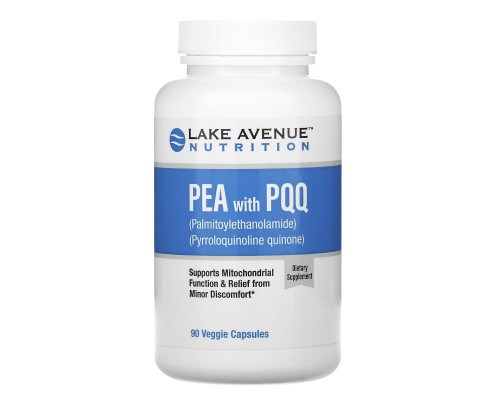 Lake Avenue Nutrition, PEA (Palmitoylethanolamide) with PQQ, 90 Veggie Capsules Lake Avenue Nutrition, PEA (Palmitoylethanolamide) with PQQ, 90 Veggie Capsules