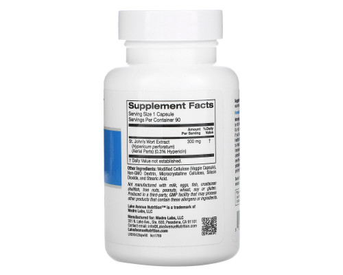 Lake Avenue Nutrition, St. John's Wort Extract, 300 mg, 90 Veggie Capsules Lake Avenue Nutrition, St. John's Wort Extract, 300 mg, 90 Veggie Capsules