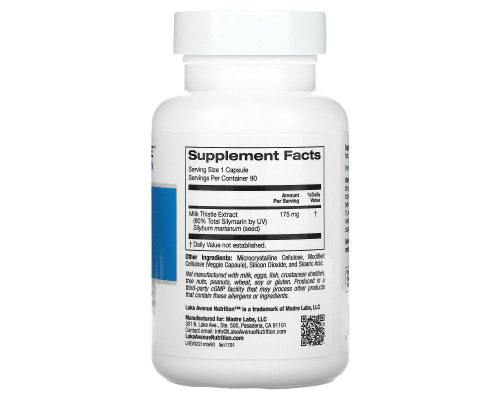 Lake Avenue Nutrition, Milk Thistle Extract, 175 mg, 90 Veggie Capsules Lake Avenue Nutrition, Milk Thistle Extract, 175 mg, 90 Veggie Capsules